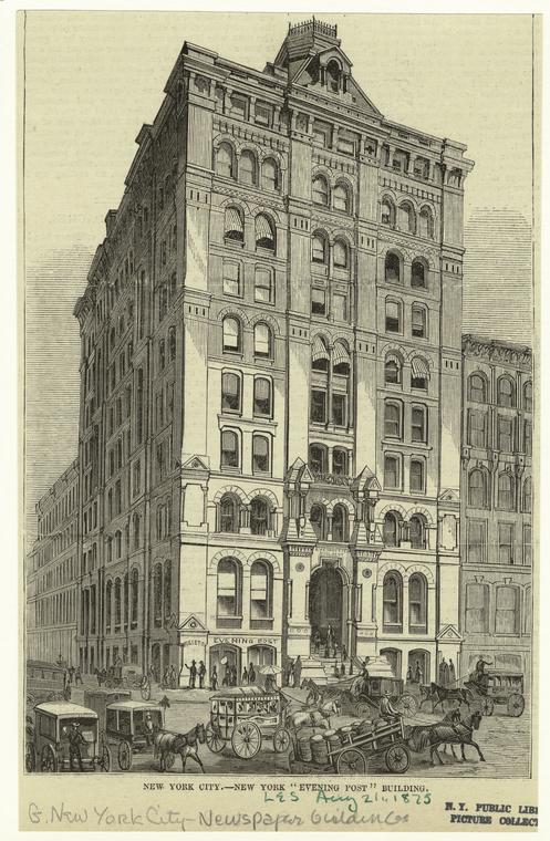 New York "Evening Post" building, 1875