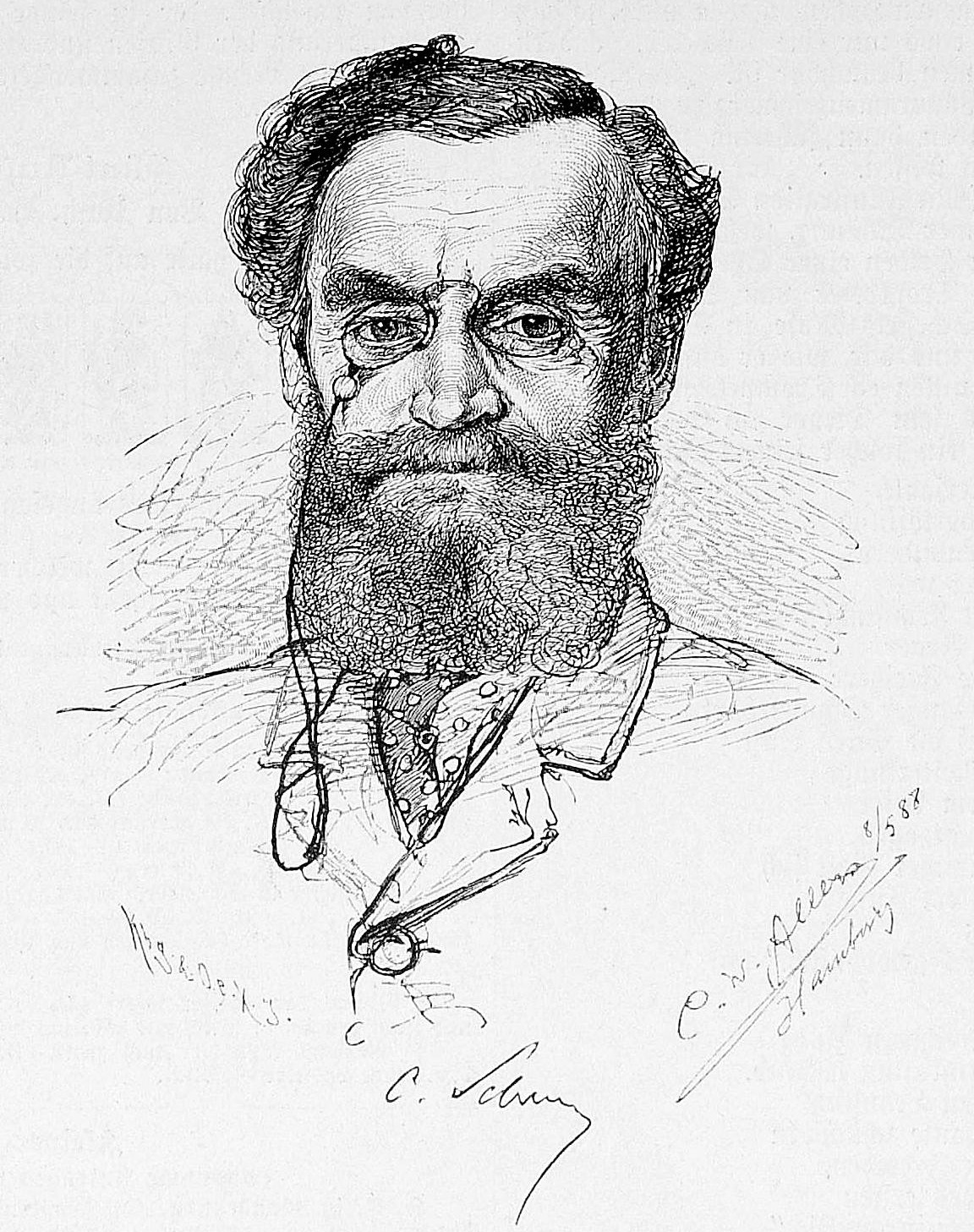 Carl Schurz gezeichnet von C. W. Allers am 8. Mai 1888