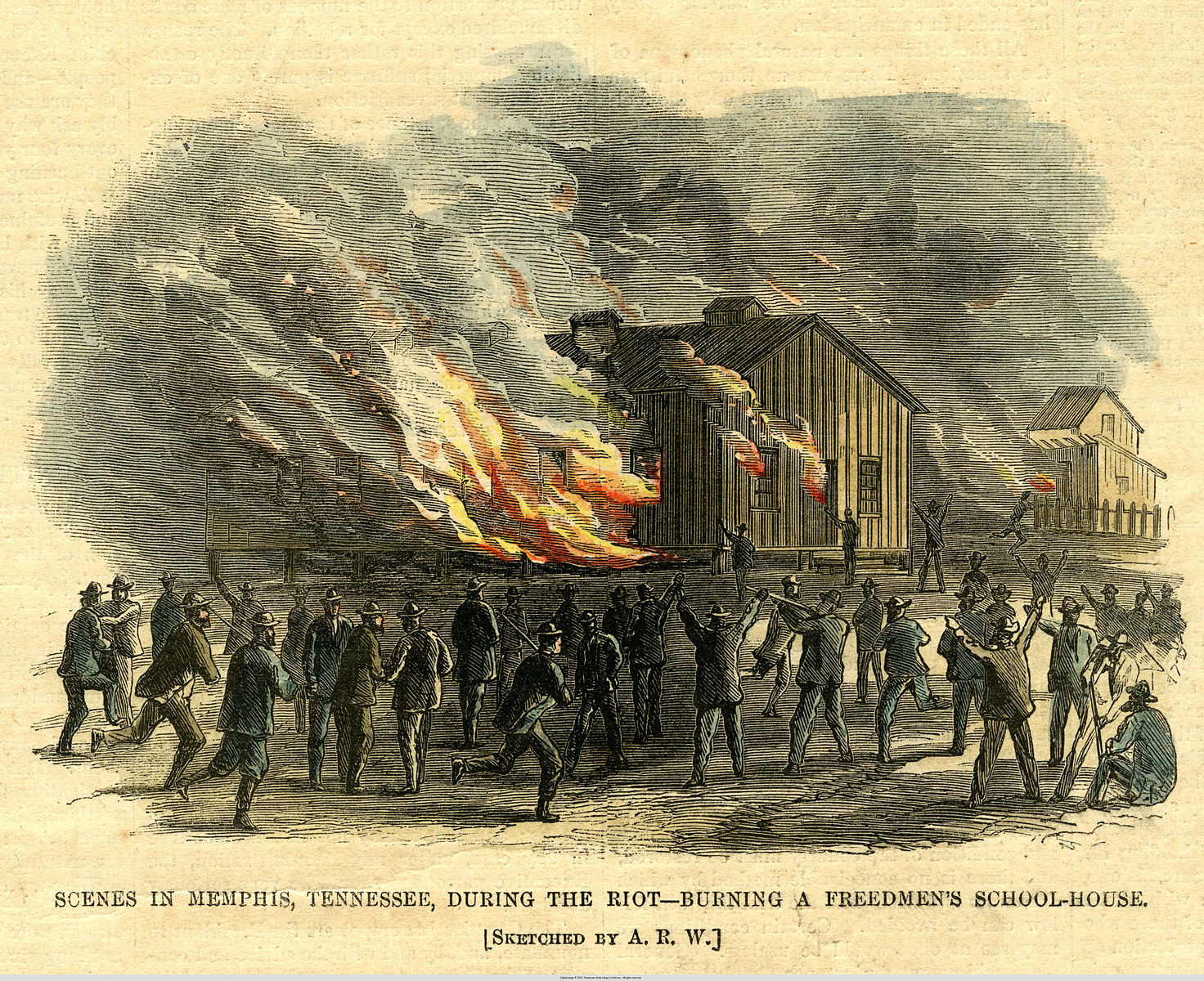 Illustration in Harper's Weekly of the Memphis Riots of 1866