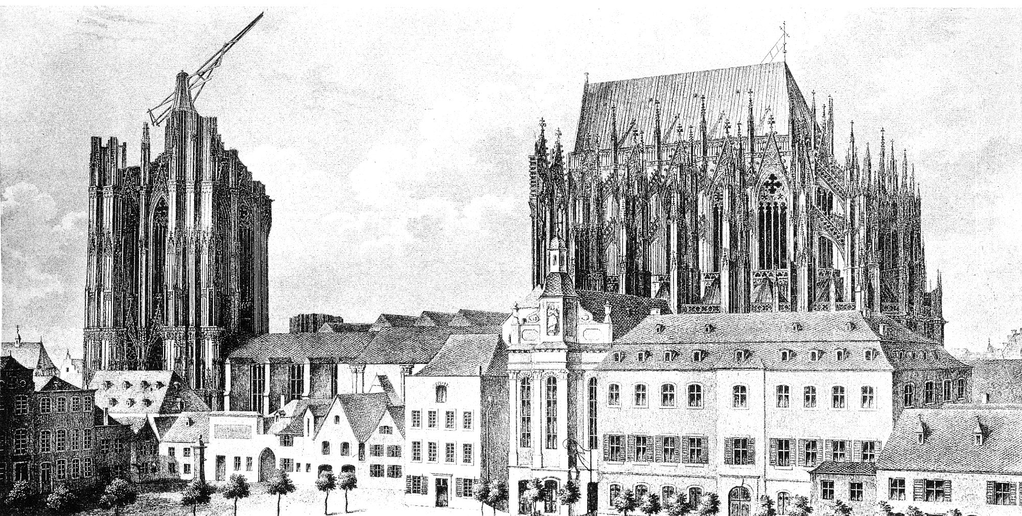 Der Dom zu Köln vor dem Beginn seines Herstellungsbaues im Jahre 1824