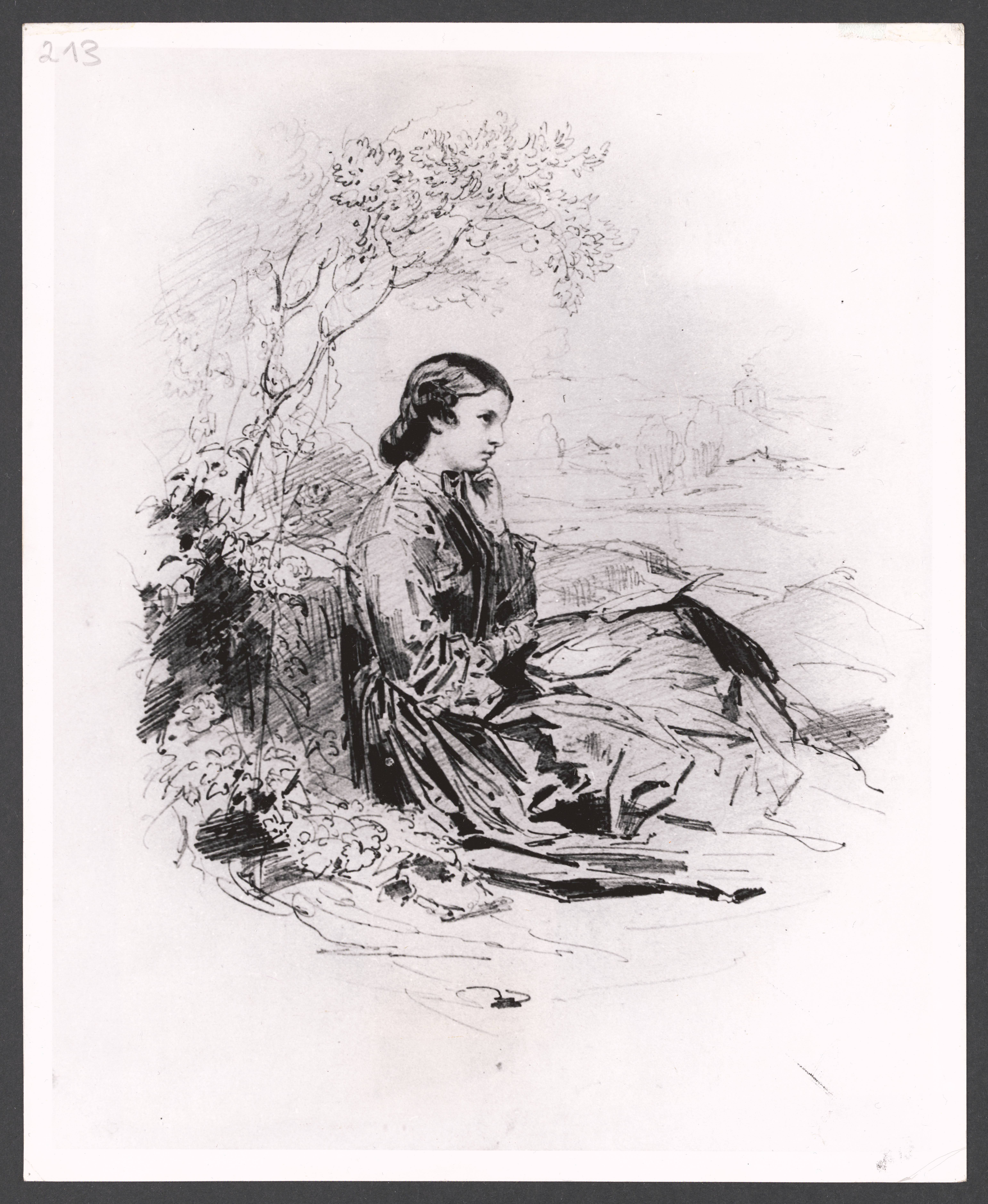 Porträt von Margarethe Meyer mit 18 Jahren, ca. 1850