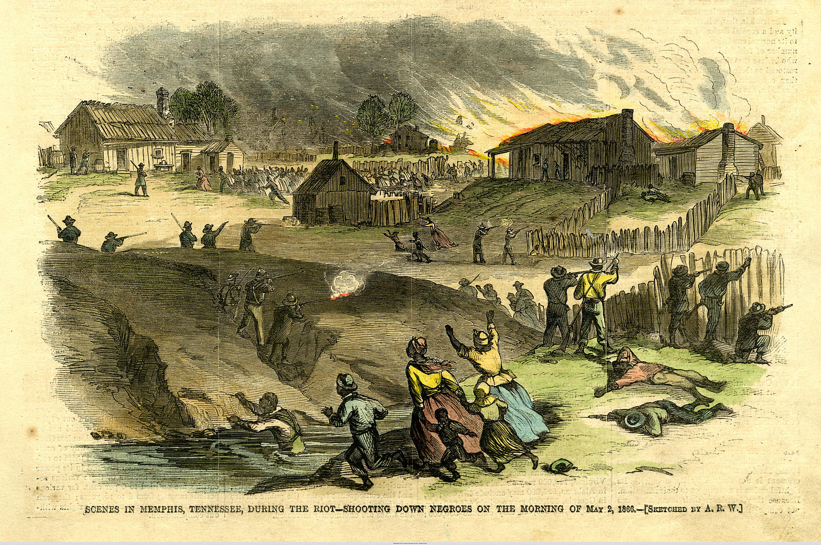 Illustration in Harper's Weekly of the Memphis Riot of 1866