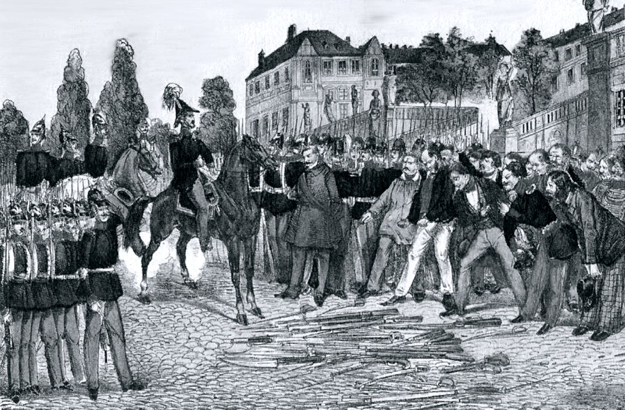 Kapitulation der revolutionären Besatzung von Rastatt gegenüber den Truppen des Deutschen Bundes am 23. Juli 1849