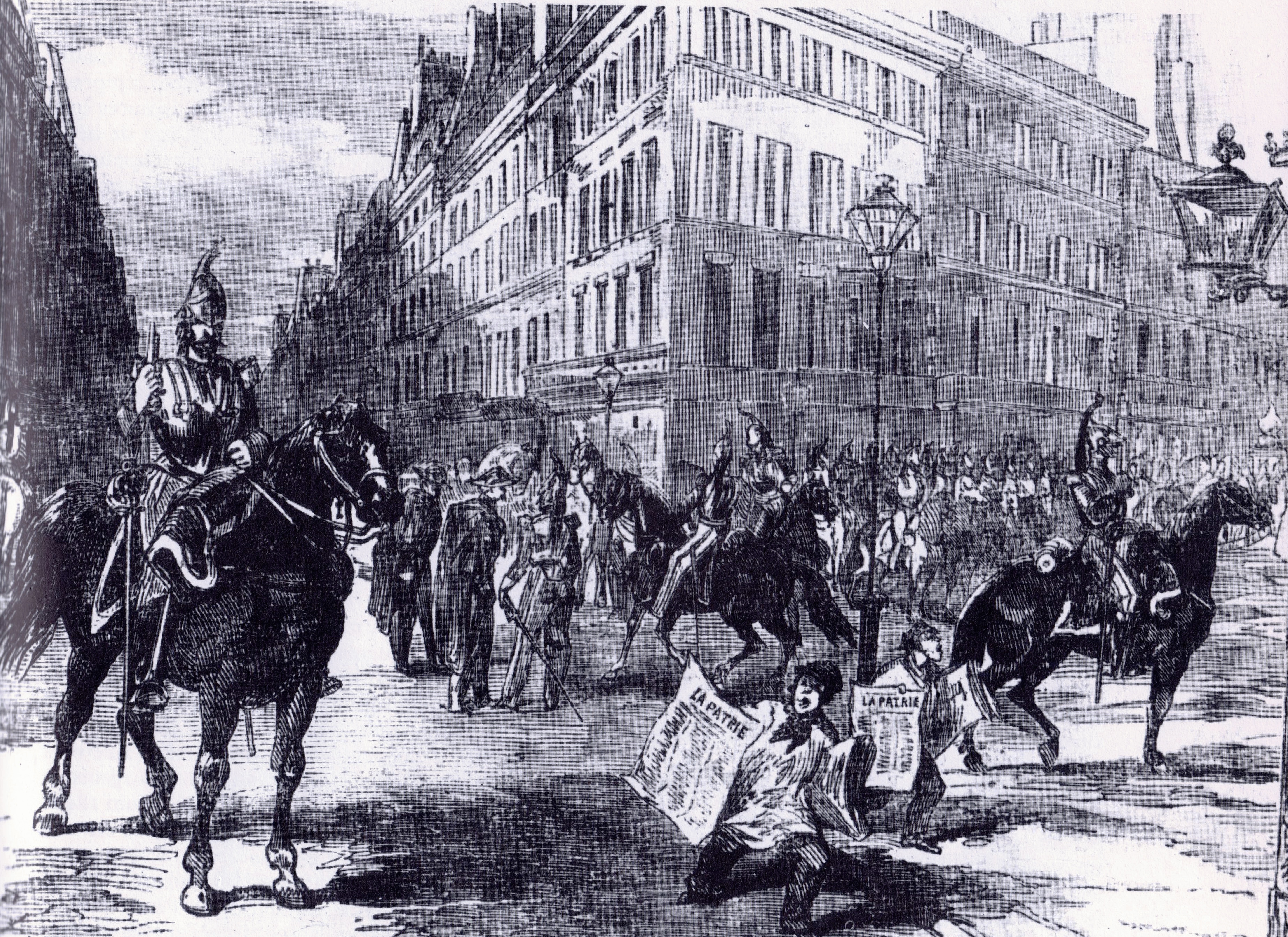 Cavalry of General d'Allonville in the streets of Paris, the 2 December 1851.