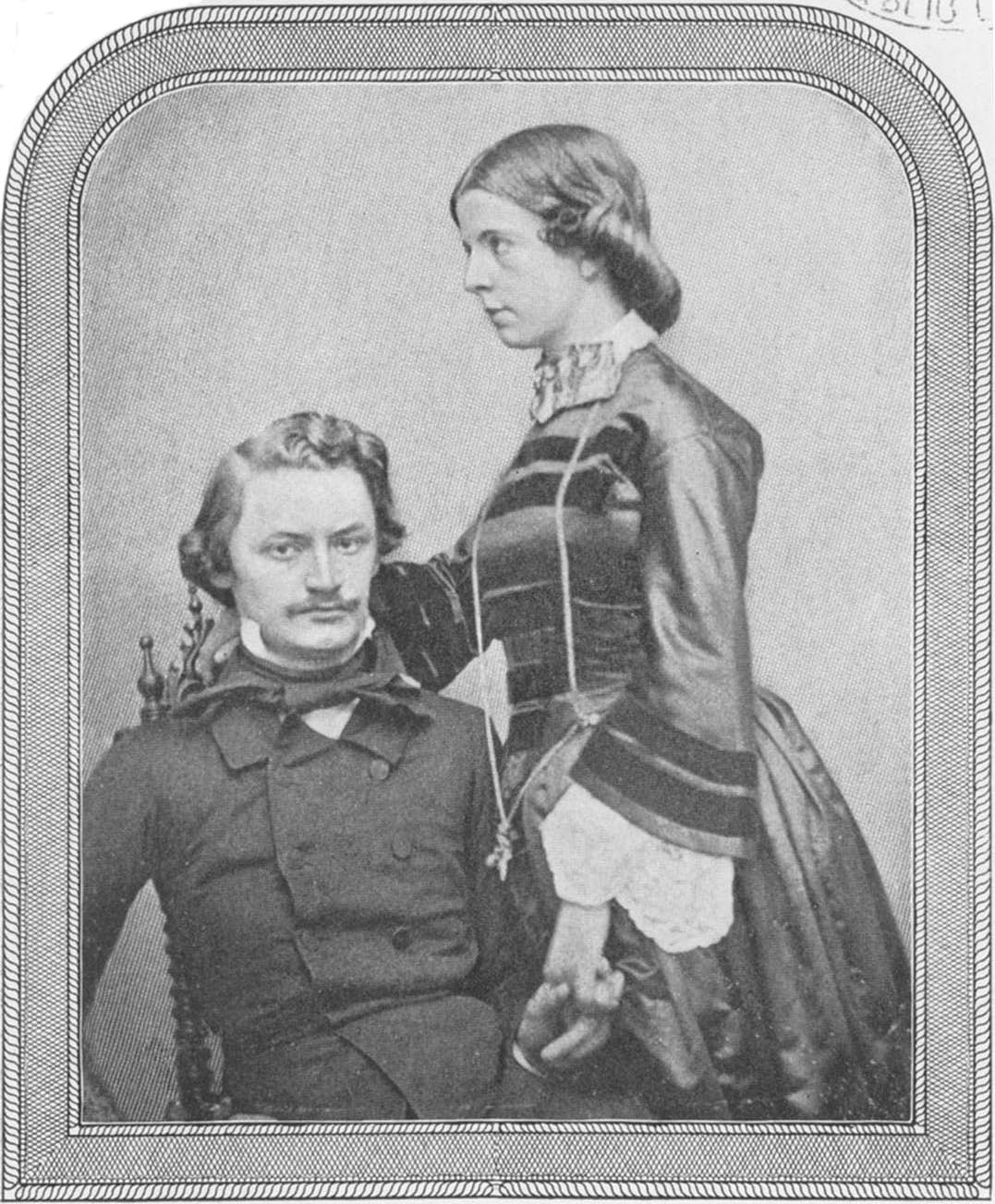  Black and white photograph of Carl Schurz and Margarethe Meyer Schurz presumably taken shortly after their marriage in 1852.