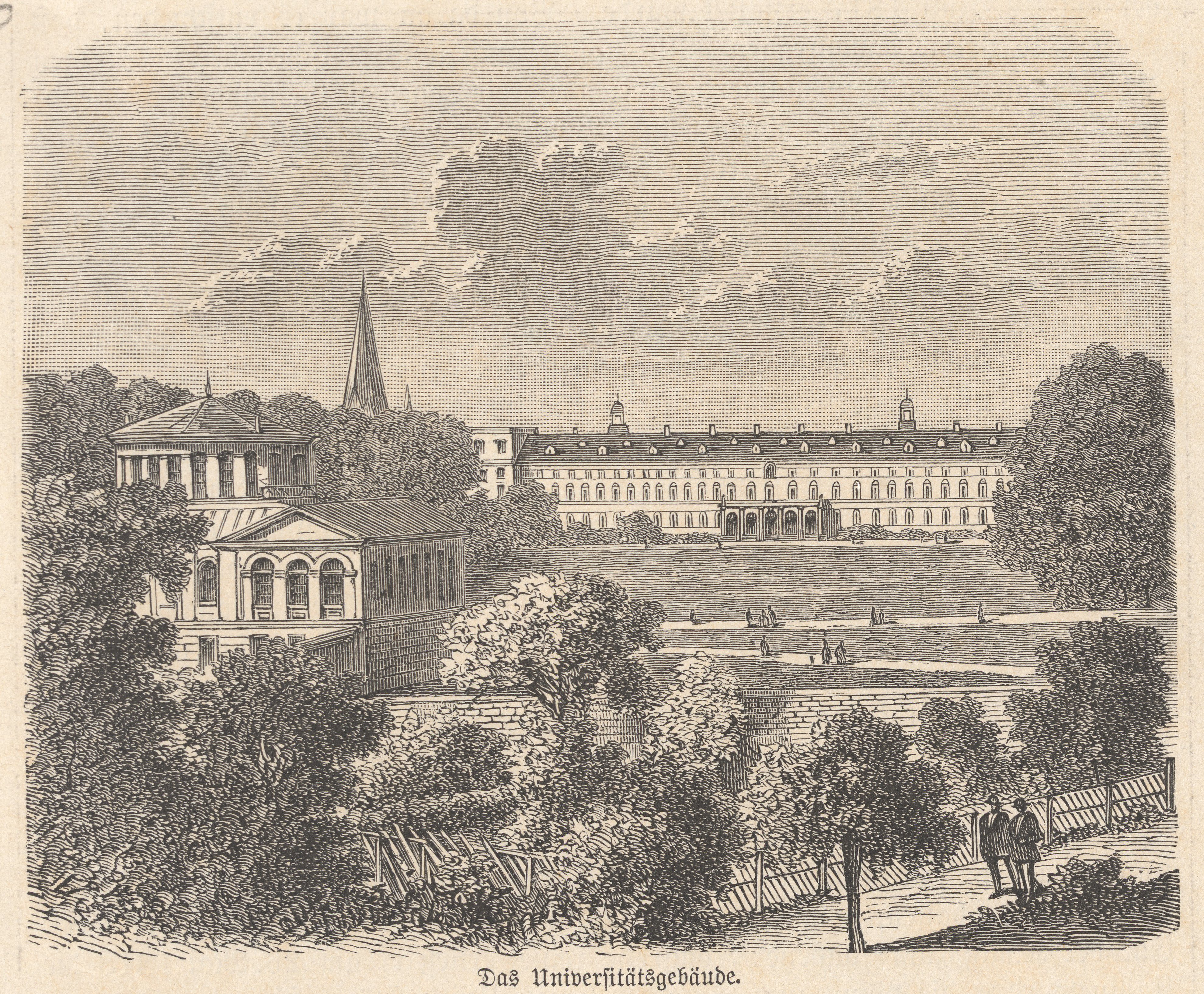 Das Universitätsgebäude, Universität Bonn (Hofgarten), ca. 1850.